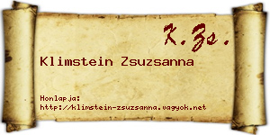 Klimstein Zsuzsanna névjegykártya