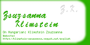 zsuzsanna klimstein business card